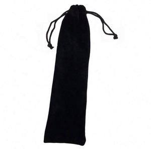 Velvet <b>Drawstring</b> Hand Fan Protective <b>Pouch</b> Pocket Black Fabric Sleeve for Jewelry Wedding Party Promotional Party Supplies - Product Image 5