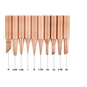 Guster Soldering <b>Iron</b> Tips Pure Copper 10 Piece Pack Horseshoe Flat Round Pointed Blade Non Magnetic - Product Image 2