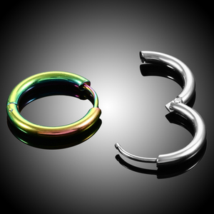 Orecchino a Cerchio Senza Saldatura in Acciaio Inox con Chiusura a Cerniera, Gioielli per il Corpo, 5 Colori, Piercing per Orecchie e Naso - Product Image 4