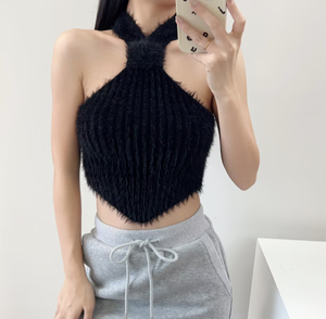 Runwaylover 2783 <span class=keywords><strong>Mohair</strong></span> Ladies Sexy Halter Crop Tops - Product Image 5