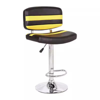 Tabouret de bar commercial moderne en similicuir rembourré avec base ronde en métal, pivotant et réglable en hauteur, avec dossier, pour bar à domicile et hôtel