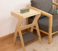 Table d'appoint en bois facile à installer, table de rangement multi-niveaux, table d'appoint étroite pour canapé, armoire latérale pour salon, appartement
