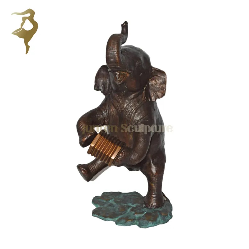 家の装飾のためのミニ屋内動物彫刻ドラム象の像