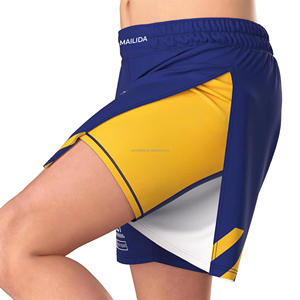 Мужские спортивные шорты 2-в-1 с высоким разрезом, компрессионные, для бразильского джиу-джитсу и ММА, с подкладкой, цветные, для фитнеса и тренировок, хит продаж в США - Product Image 3