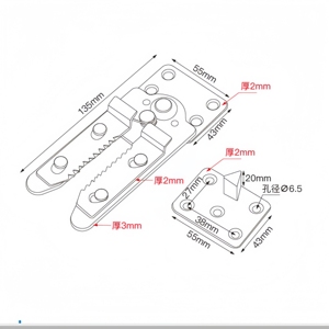 Conector de Muebles Encajables, Bisagra Metálica en Forma de Boca de Cocodrilo, Conector para Sofás, Conector para Secciones de Cama - Product Image 2