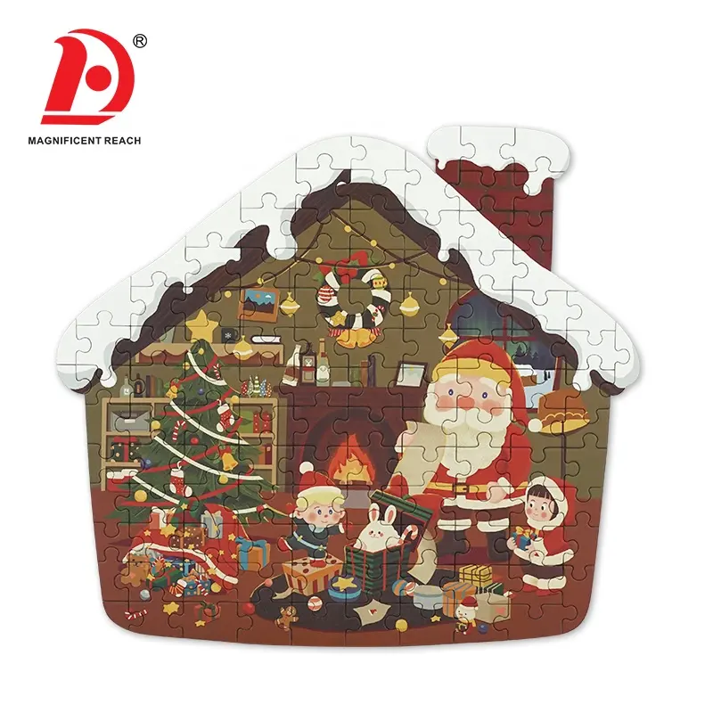 HUADA 2023 Children Merry Christmas Diy Toy Unique Christmas Gift Box Set Jigsaw Puzzle For Kids