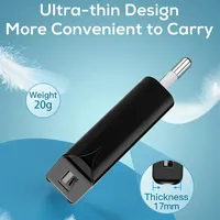 Chargeur mural TKT Slim 10W EU QC3.0 5V 2.4A pour téléphones mobiles, appareils intelligents, caméras d'action et écouteurs