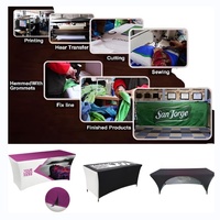 Affichage de nappe imprimé avec logo personnalisé Couvertures de table en tissu extensible pour salons professionnels Drapeaux et bannières promotionnels