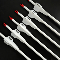 Flèches en carbone ID 6,2 mm, Spine 300-800, ailettes en caoutchouc de 2,5 pouces + pointe en acier inoxydable pour tir à l'arc recurve/compound, chasse et tir sportif