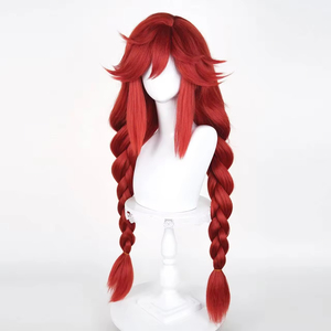 Peluca <span class=keywords><strong>de</strong></span> <span class=keywords><strong>Pelo</strong></span> Sintético <span class=keywords><strong>de</strong></span> Alta Calidad <span class=keywords><strong>con</strong></span> <span class=keywords><strong>Dos</strong></span> <span class=keywords><strong>Trenzas</strong></span>, Resistente al Calor, Color Personalizado, para Disfraces <span class=keywords><strong>de</strong></span> Anime y Halloween - Product Image 2