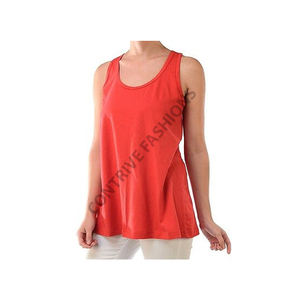 Débardeur court décontracté pour femme, col rond, en tricot de spandex/coton, anti-boulochage, séchage rapide, écologique, respirant, avec dentelle - Product Image 1