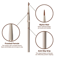 Pinceau professionnel pour nail art, logo personnalisé, manche crème, ensemble de 5 pinceaux synthétiques pour nail art