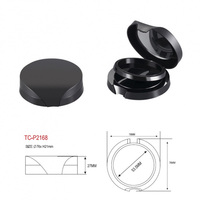 Boîtier compact rond pour poudre blush en plastique ABS recyclé à deux couches avec miroir et logo personnalisé