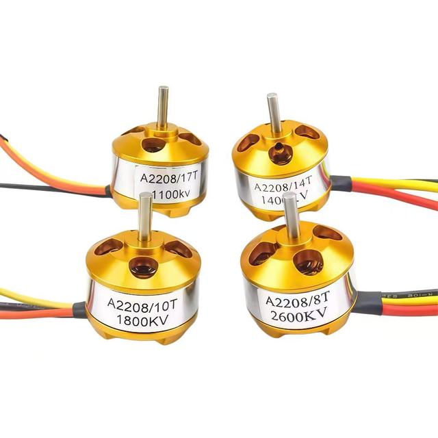 Model Aircraft Motor A2208 Series Brushless Motor with KV Ratings of 1100/1400/1800/2600 for High-speed Operation