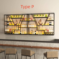 Casier à vin mural personnalisé au design moderne Étagère suspendue en fer avec porte-bouteille et porte-verre pour meubles de maison