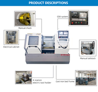 Tour CNC à 2 axes haute précision et haute performance CK6140 avec système de commande GSK