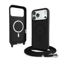 Coque de téléphone tout-en-un mate à motif animalier pour iPhone avec cordon bandoulière et fixation magnétique compatible avec les modèles 18, 17, 15, 14/16