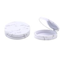 Haut de gamme de qualité supérieure luxe blanc maquillage fond de teint cosmétique pressé vide en plastique compact poudre cas fard à joues avec miroir