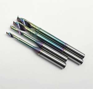 Fresa de un solo filo 2025 para aluminio, cortador de fresado con revestimiento DLC colorido, broca de router OEM para corte de aleaciones de aluminio - Product Image 5