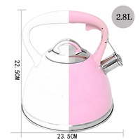 Bouilloire sifflante 3,0 L en acier inoxydable pour cuisinière, poignée en acier, écologique, compatible lave-vaisselle, nouveau design, pour la maison - Meilleure vente