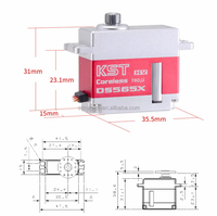 Servos RC KST DS565X 8.4V 6.00Kg.cm 0.05sec HV sans noyau à engrenages métalliques numériques 2BB 760us pour UAV, hélicoptères 450 500 et pièces de rechange d'avions