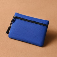 MOQ 100 Kustomisasi Resleting Kain Oxford Tahan Air Dompet Koin Ultra-ringan Tempat Kartu Tempat Kunci Tas Mini Portabel Unisex