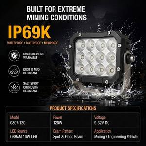 ไฟส่องสว่างสำหรับงานหนัก 120W LED ขนาด 5.5 นิ้ว IP69K 50,000 ชั่วโมง <span class=keywords><strong>OSRAM</strong></span> สำหรับงานก่อสร้างและเกษตรกรรม - Product Image 4