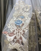 Fleurs broderie pure rideau en tissu