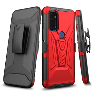 Mobile Phone Case For Cricket Dream 5g Icon 3 Ovation 2 Heavy Duty Belt Clip Holster Kickstand Dual Layer Flexible Phone Cover