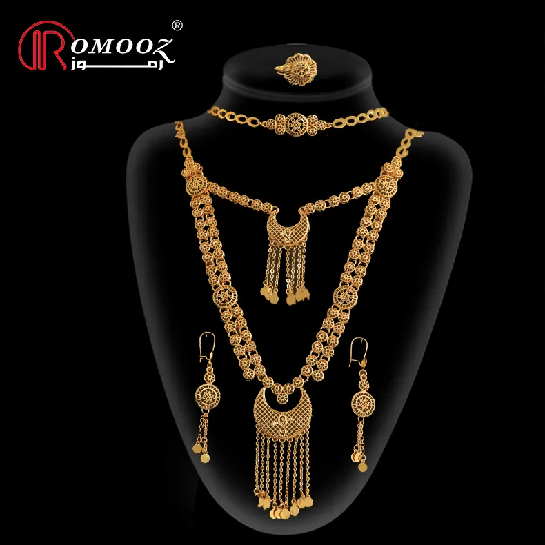 Set perhiasan kualitas tinggi 18K emas manufaktur Afrika berlapis emas pernikahan Dubai Fashion perhiasan Set