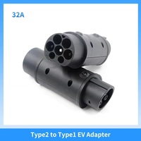 Adaptateur de chargeur de véhicule électrique de type 2 à type 1 pour station de recharge de véhicules électriques