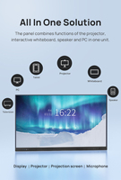 Layar LCD Panel Datar Interaktif 65 Inci, Papan Tulis Digital Sentuh Pintar untuk Pengajaran di Sekolah, Whiteboard Interaktif