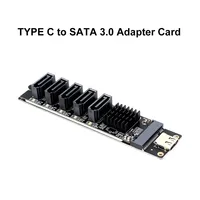 Adaptateur USB C vers SATA 3.0 6 Gbit/s avec puce JM575+JMS580, carte convertisseur Plug and Play Type C vers 5 ports SATA 3.0 pour PC