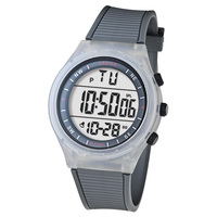 Montre numérique sportive à écran blanc transparent LASIKA WF7005, rétroéclairage LED, chronomètre, alarme, résistante à l'eau 3BAR, vente en gros d'usine