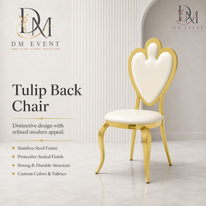 Chaise de réception de mariage en acier inoxydable doré Clover Heart Back avec coussin blanc pour salles de banquet – Vente en gros de sièges - Product Image 2