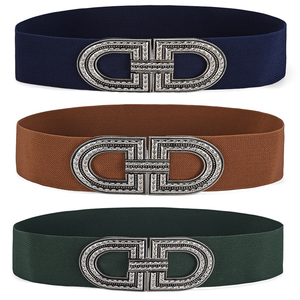 Double-d khóa pha lê Corset vành đai cho phụ nữ ăn mặc 6cm rộng rắn màu <span class=keywords><strong>s</strong></span>ắc đàn hồi vành đai thắt lưng cho bên quần áo - Product Image 1