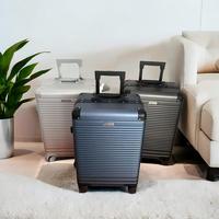 Valise de voyage de luxe en alliage d'aluminium 20/24/28 pouces avec protection d'angle anti-collision, résistante à l'usure, serrure TSA, USB