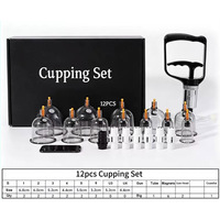 Kit de ventouses OEM avec logo FBA et marque privée pour la thérapie par massage, ensemble avec pompe et 12 ventouses pour la physiothérapie et le massage