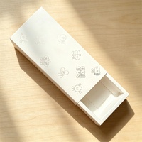 Boîte cadeau en carton blanc avec tiroir coulissant, logo personnalisé imprimé, pour souvenirs, badges, aimants de réfrigérateur, articles d'art, emballage cadeau