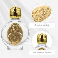 Cadeaux religieux catholiques, petite bouteille en verre pour eau bénite de 15 ml, bouchon à vis avec statue argentée de Notre-Dame de Guadalupe, Vierge Marie