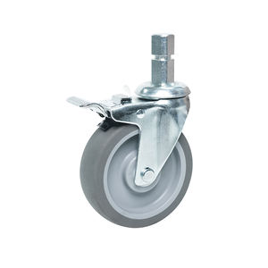 Square Grip Ring Stem Rollen räder Heavy Duty Grey <span class=keywords><strong>Swivel</strong></span> <span class=keywords><strong>Locking</strong></span> Pu Lenkräder - Product Image 5