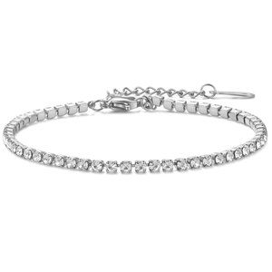 Bracelet en acier inoxydable incrusté de zircon de style européen pour femmes, bijoux cadeau - Product Image 5