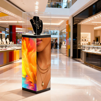 Exhibidor LED Interior Semi-Transparente, Cubo LED Publicitario para Exhibiciones, Joyería, Video