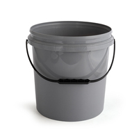 Vente directe d'usine, seau en PP recyclable gris de 10 litres, robuste, avec couvercle et poignée, pour émulsions, peintures, vernis