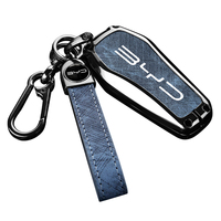 Étui de protection en alliage de zinc et cuir pour clé de voiture BYD Song Plus Qin DMI Han EV Yuan Pro Tang ATTO 3 avec porte-clés