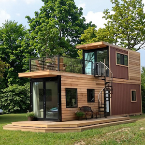 Maisons en conteneur résidentielles <span class=keywords><strong>pr</strong></span>éfabriquées en acier à double couche personnalisées, populaires pour les familles, pour le centre commercial Park Supermarket - Product Image 1