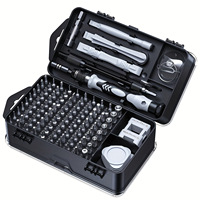 Kit d'outils de tournevis manuel multifonctionnel 115-en-1 pour la réparation et le démontage de téléphones portables, usage domestique, avec étui en plastique