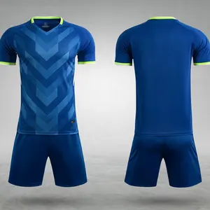 เสื้อกีฬาผู้ชายชุดฝึกราคาถูกออกแบบธรรมดาเสื้อฟุตบอลสีฟ้า
