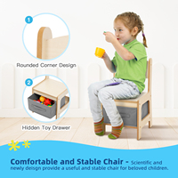 Ensemble de meubles modernes pour chambre d'enfant : table et chaises en bois naturel pour tout-petits