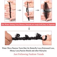 Tresses synthétiques Leeven Water Wave au crochet, double trame, 24 pouces, 1B #   2x18 Brins CN